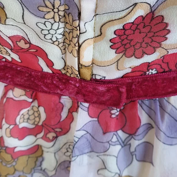 Lorrie Deb San Francisco Vtg 70s Size 6 Floral Chiffon Maxi Dress - Picture 8 of 11